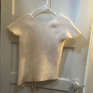 Soft Cream Short Sleeve Sweater